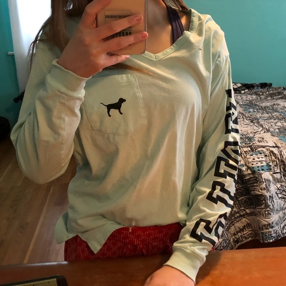 PINK Victoria's Secret Tops - Mint Blue VS/Pink Shirt